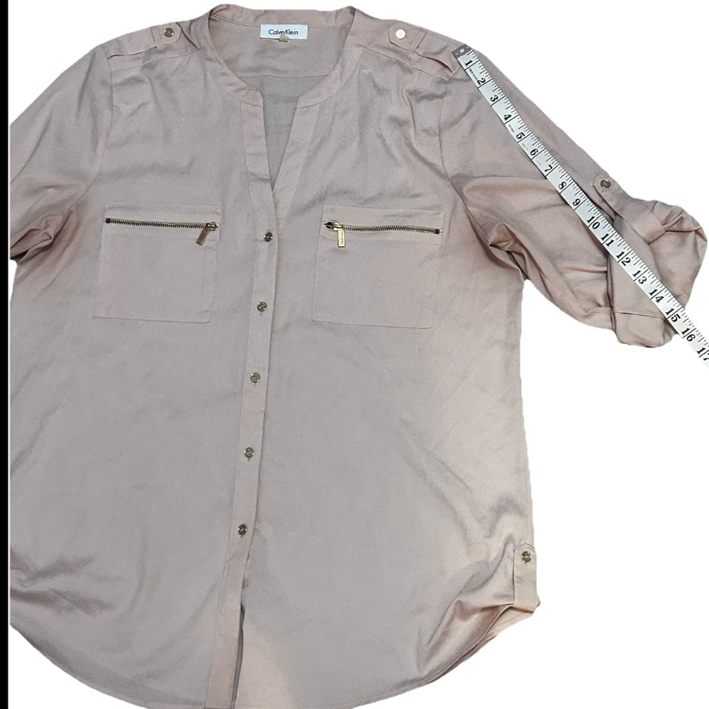 Women's Calvin Klein Button-Down Top Size L Pink - Picture 4 of 6